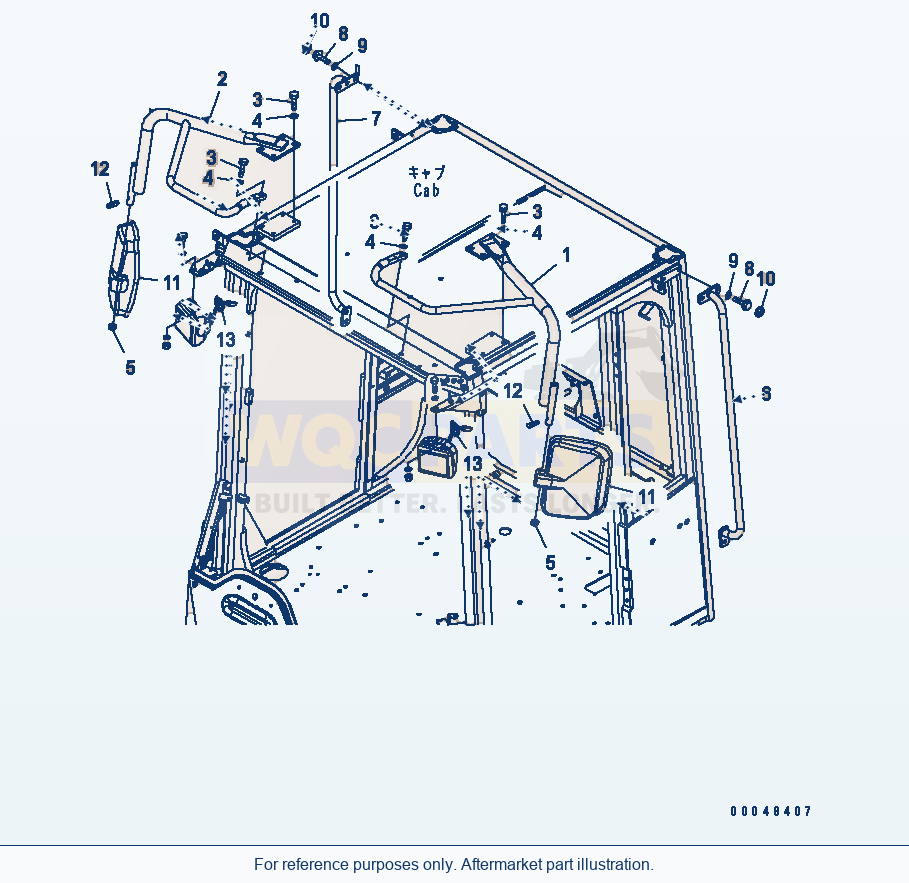 Komatsu WA500-6R Mirror(#60001-) parts diagram