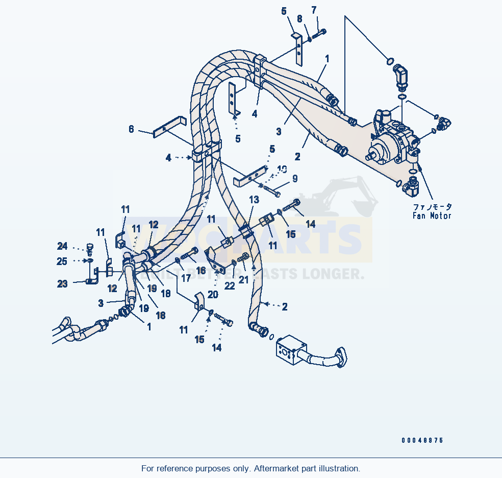 Komatsu WA500-6R Fan Drive Piping(#60001-) parts diagram