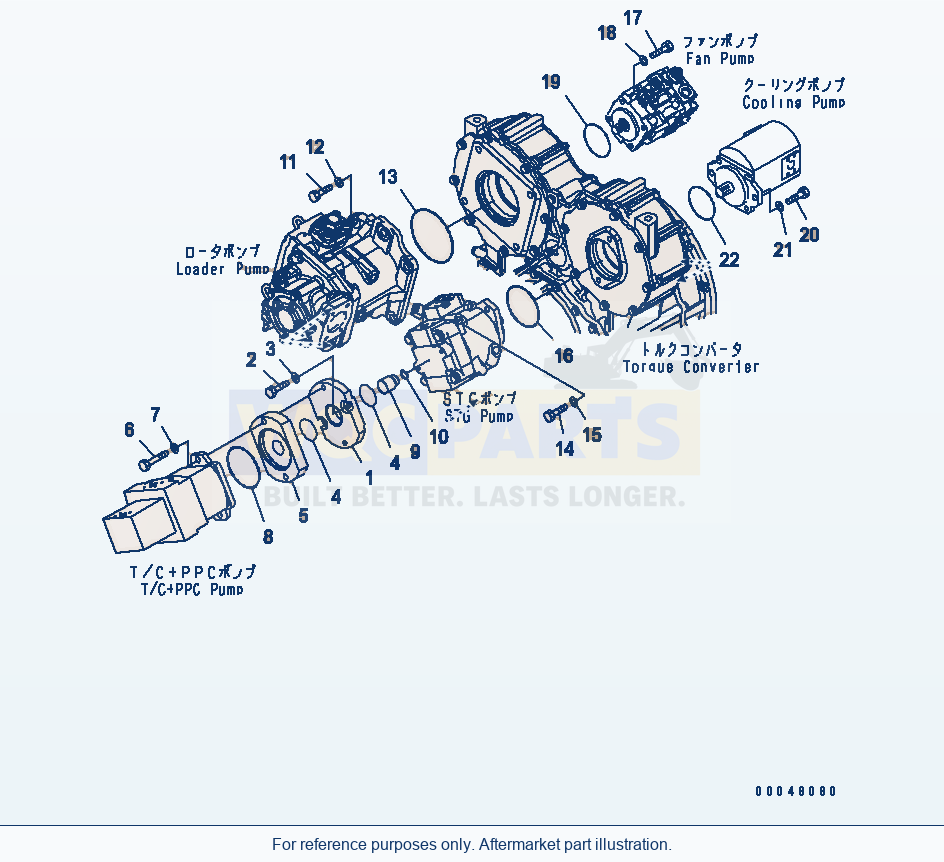 Komatsu WA500-6R Hydraulic Pump Mount(#60001-) parts diagram