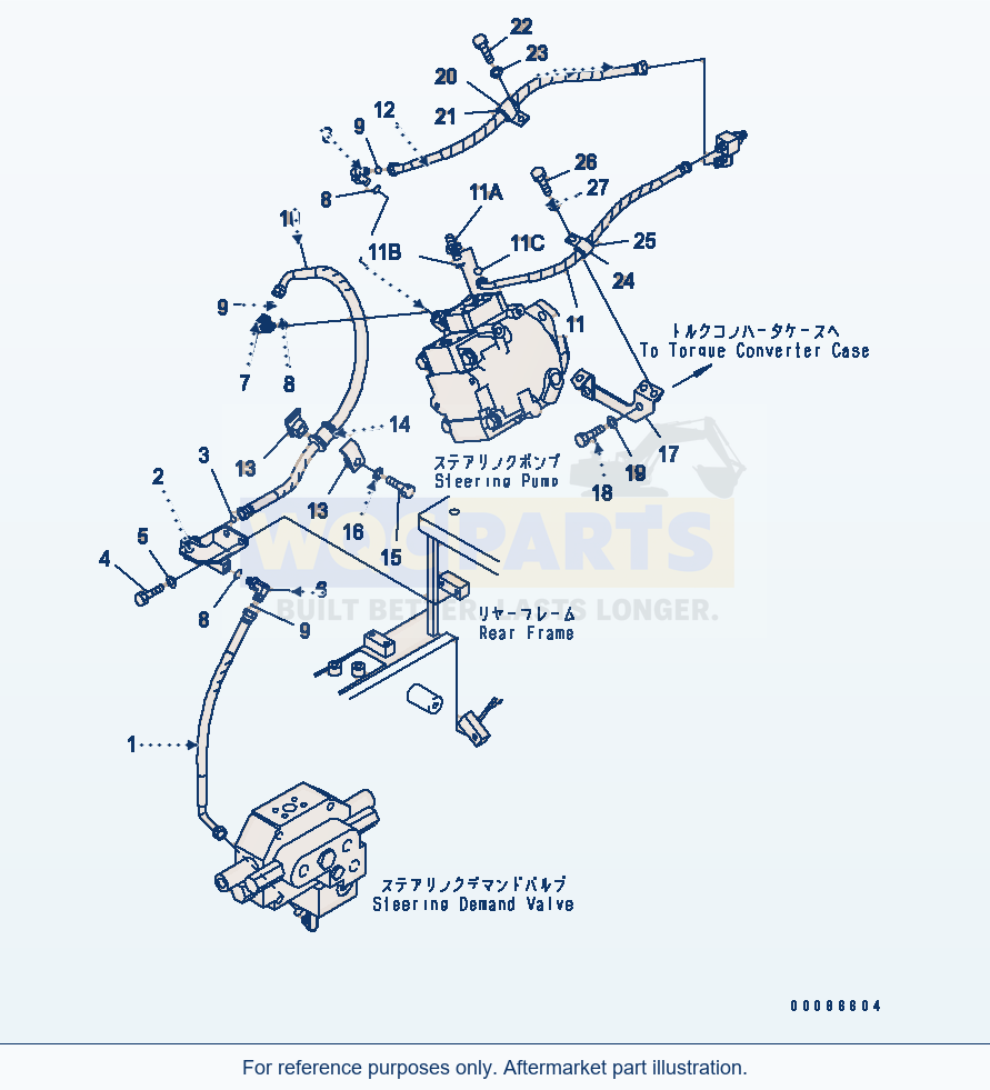 Komatsu WA500-6R Steering Hydraulic Line (Pilot Line)(#60001-) parts diagram