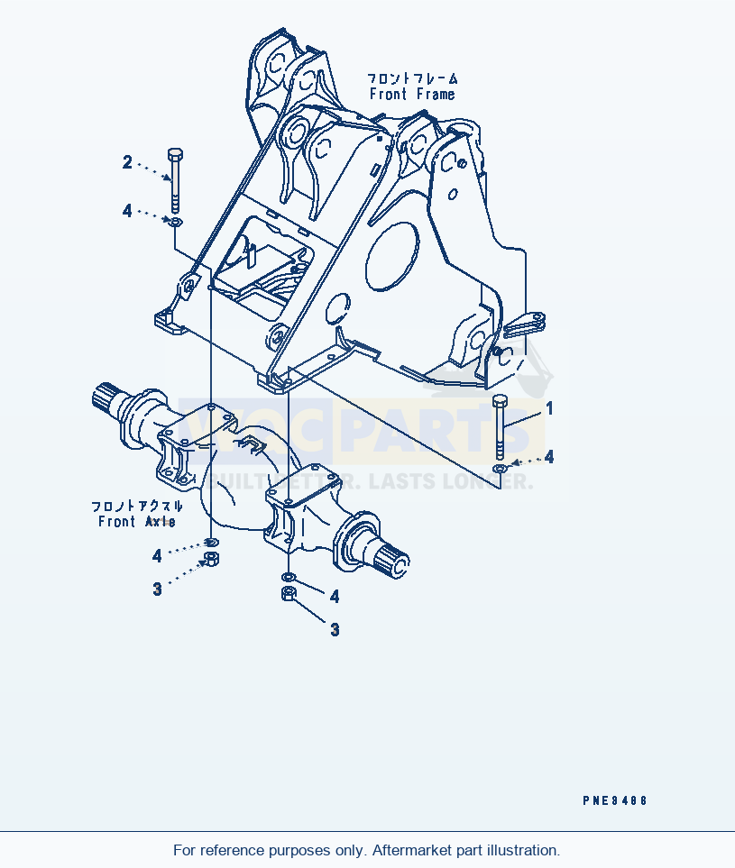 Komatsu WA500-6R Front Axle (Axle Mounting Parts)(#60001-) parts diagram