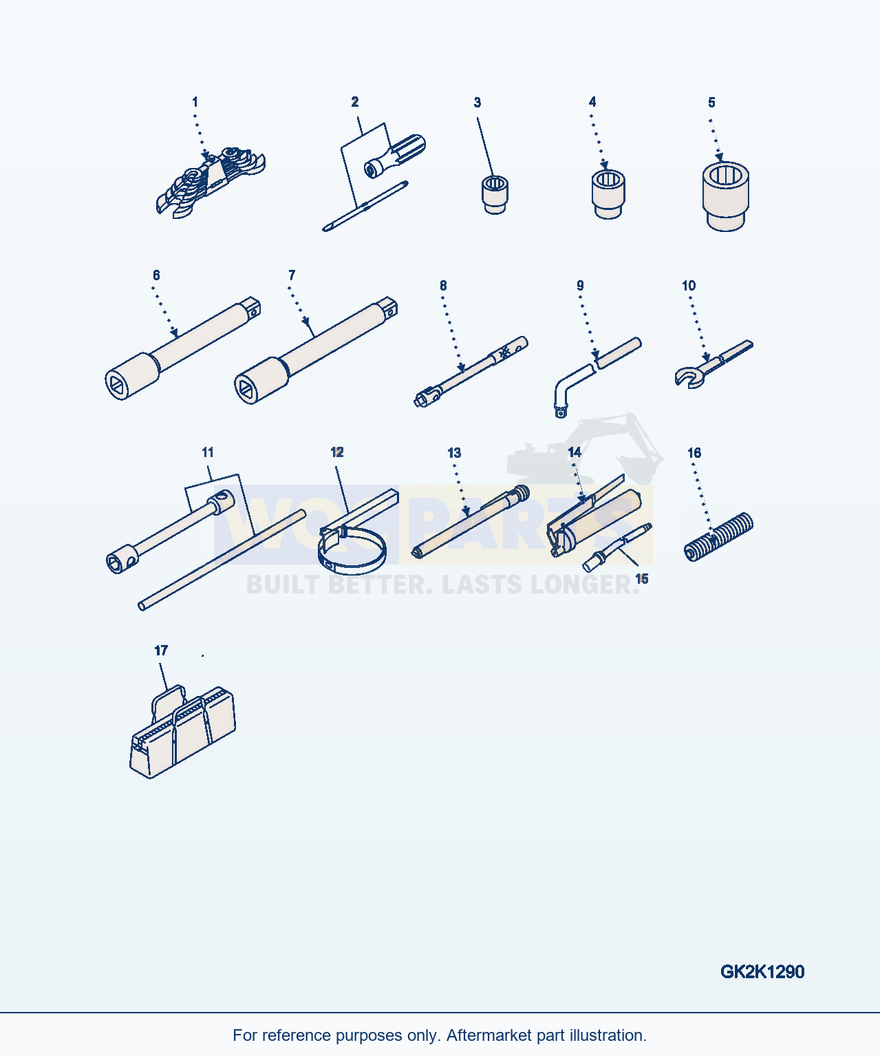 Komatsu WA500-7 Tool Serial 10001-UP parts diagram
