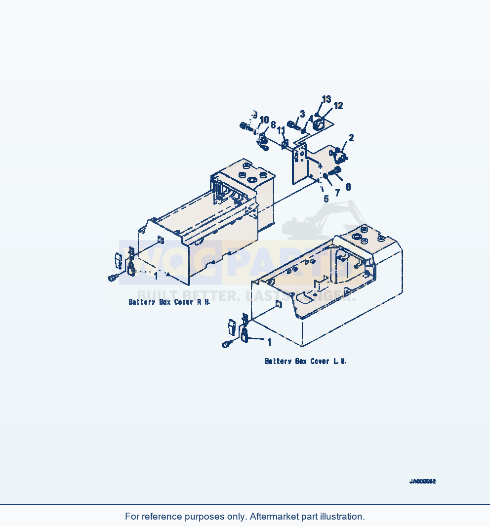 Komatsu WA500-7 battery disconnect switch parts diagram, serial A94001-UP