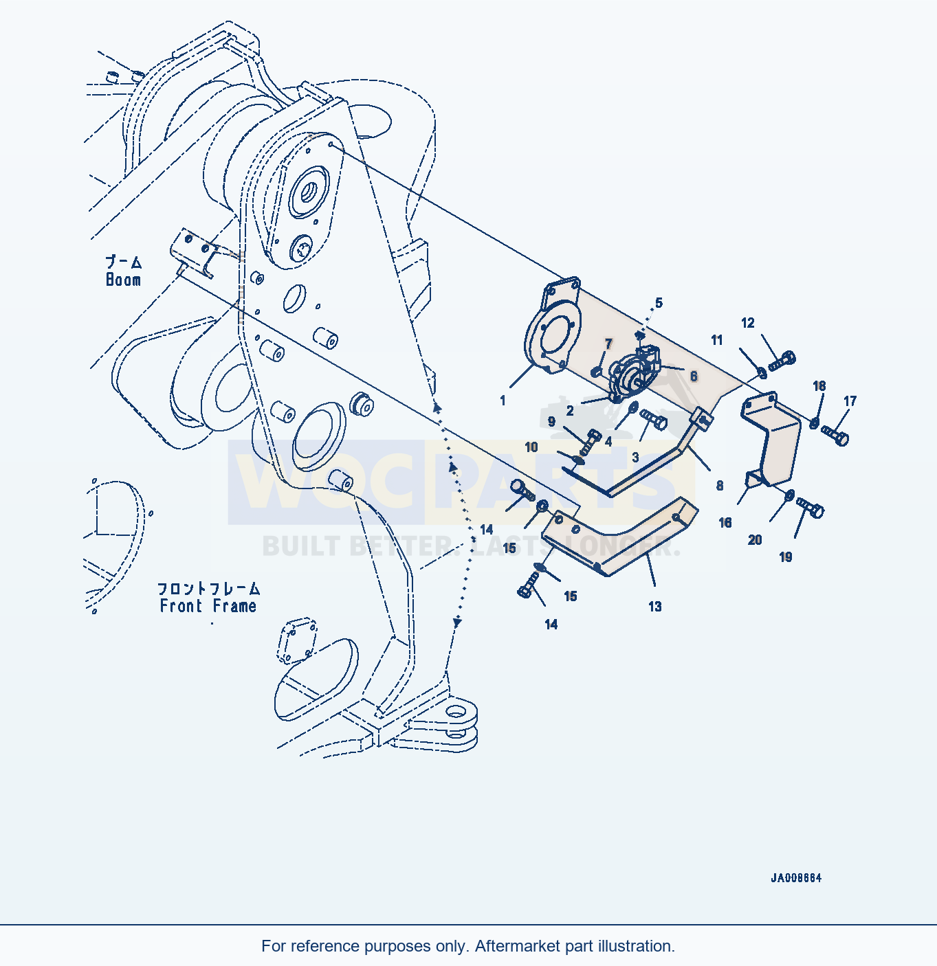 Komatsu WA500-7 Boom Positioner (#10001-10204) parts diagram