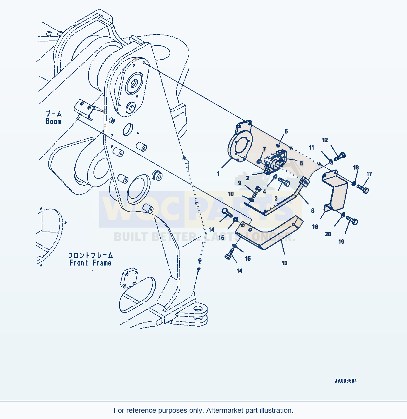 Komatsu WA500-7 Boom Positioner Serial H62051-UP parts diagram