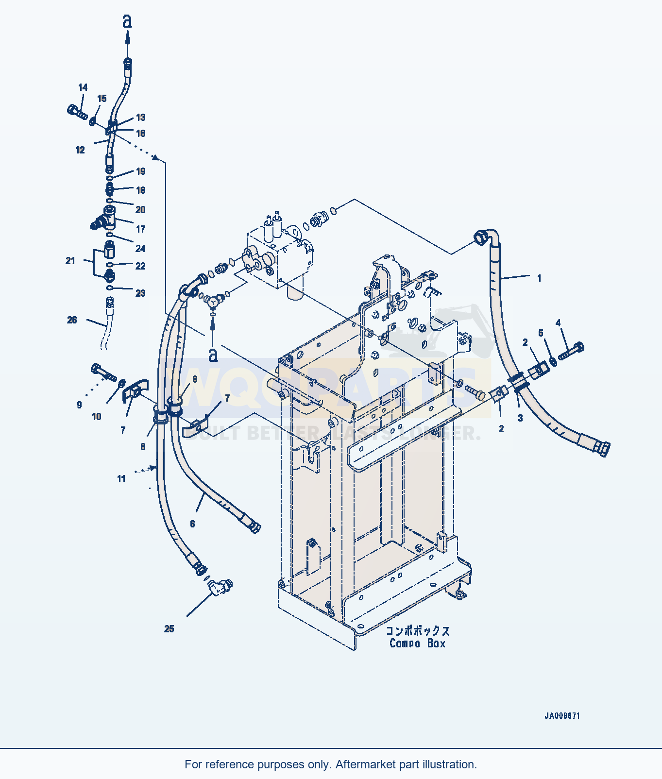 Komatsu WA500-7 Brake Compo Box, Charge Piping (#10001-) parts diagram
