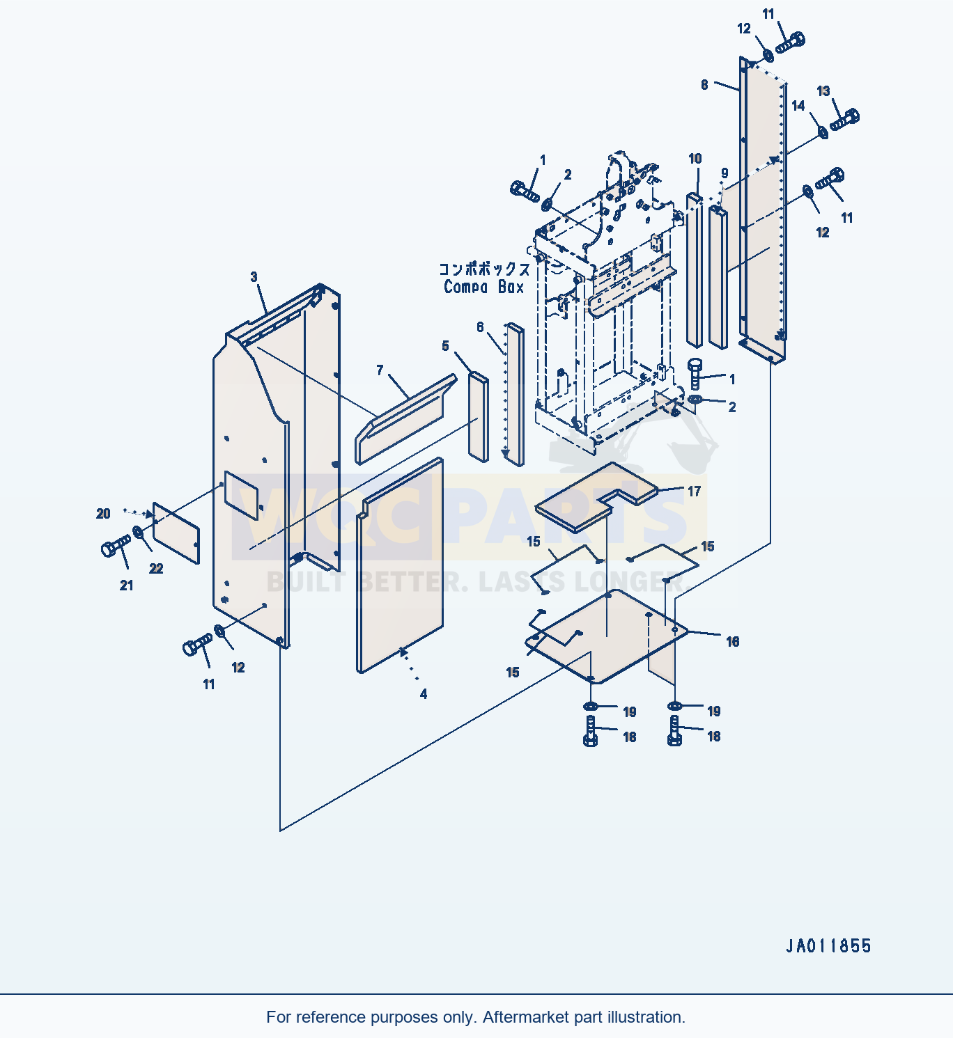 Komatsu WA500-7 Brake Compo Box, Cover (#10001-) parts diagram