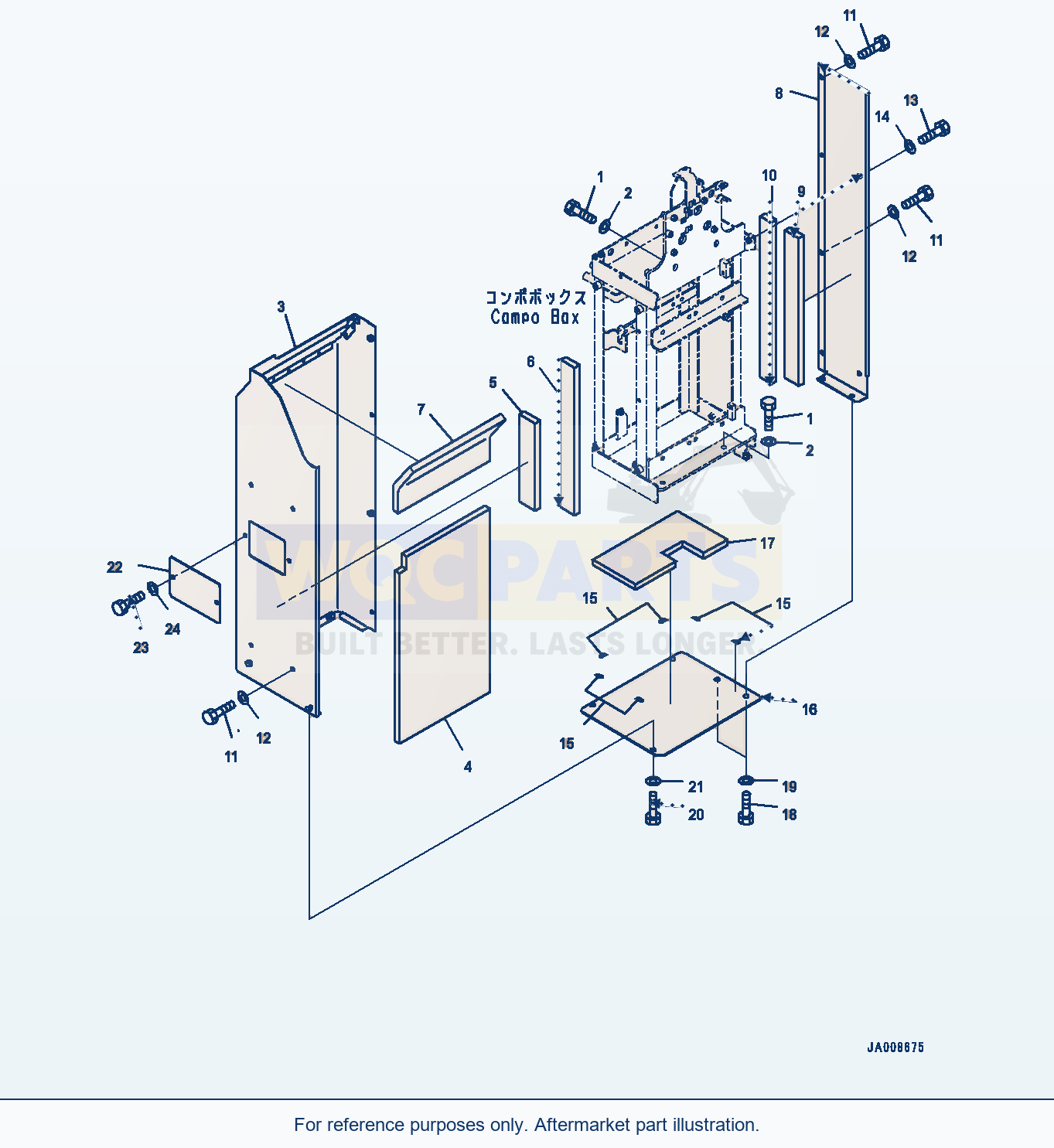 Komatsu WA500-7 Brake Compo Box, Cover Serial 10001-UP parts diagram