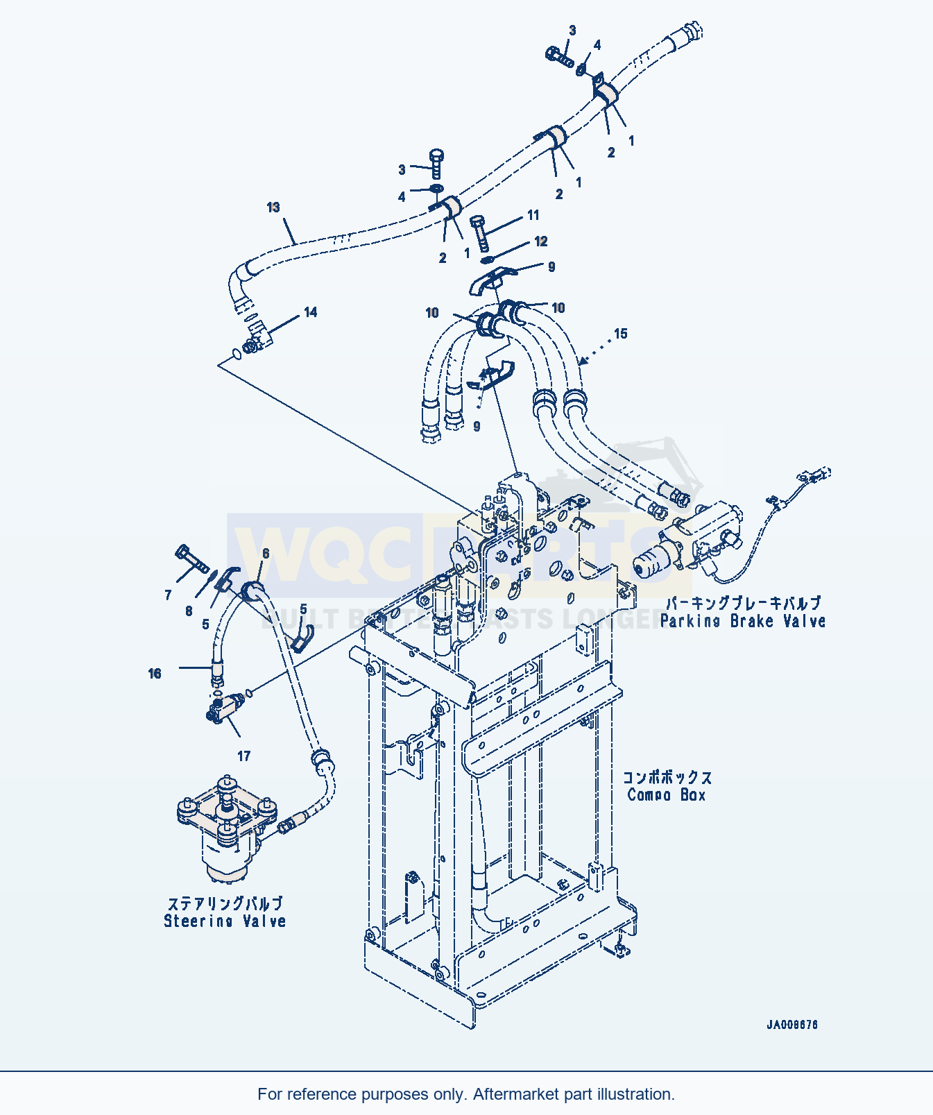 Komatsu WA500-7 Brake Compo Box, Hose Clamp (#10001-) parts diagram