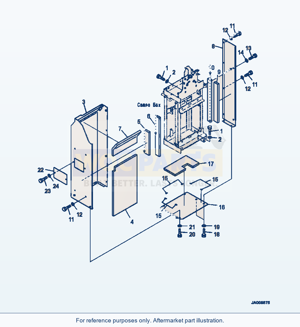 Komatsu WA500-7 Brake Component Box Cover parts diagram