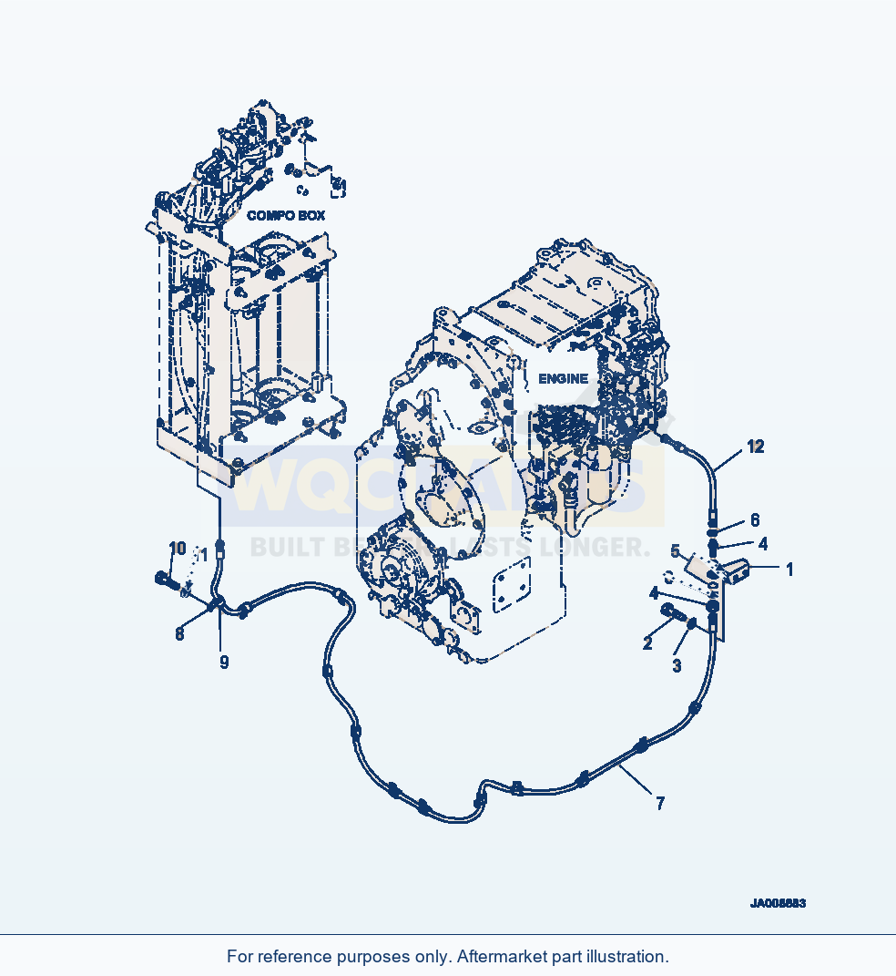 Komatsu WA500-7 Brake Control Emergency Valve Piping parts diagram