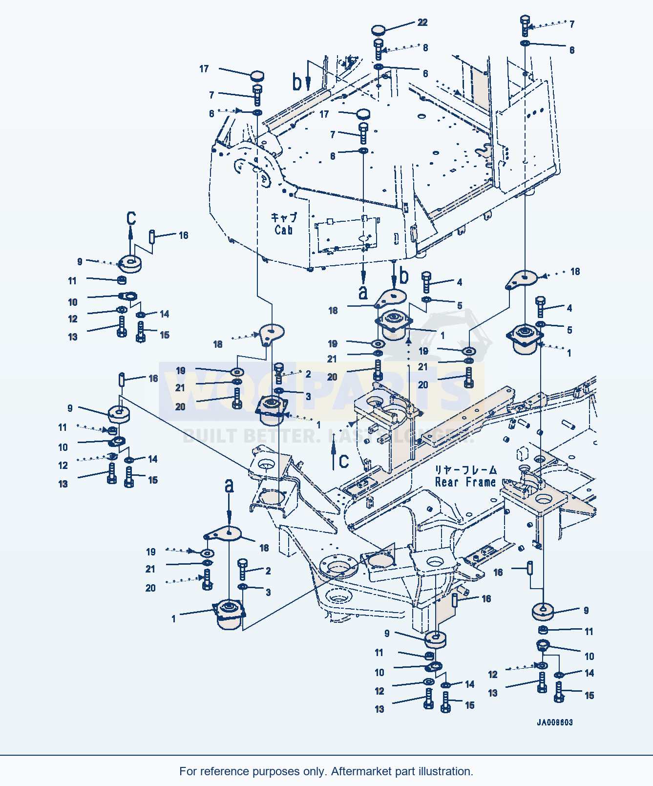 Komatsu WA500-7 Floor Support (#10001-) parts diagram