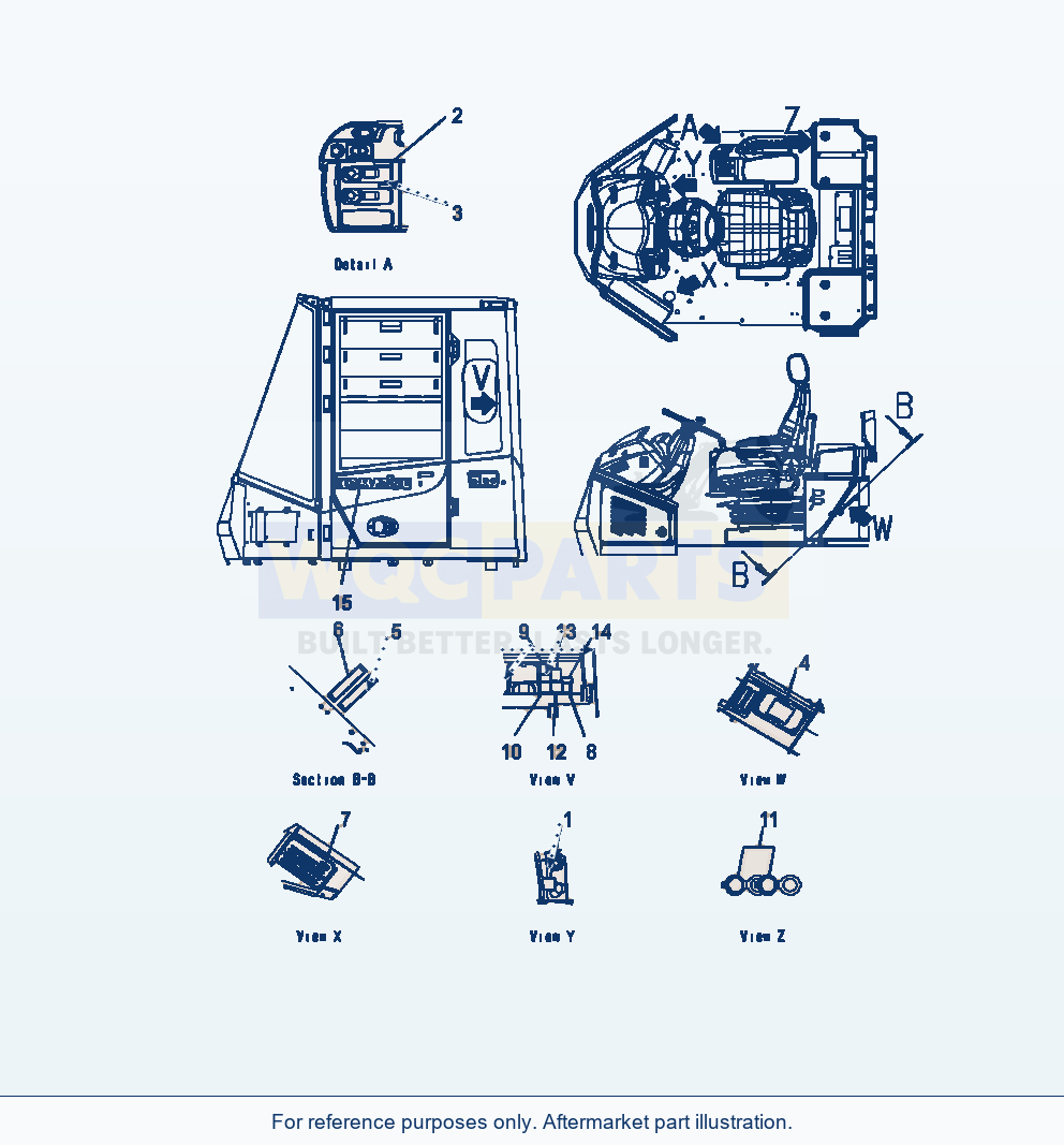 Komatsu WA500-7 Interior Cab Decals parts diagram