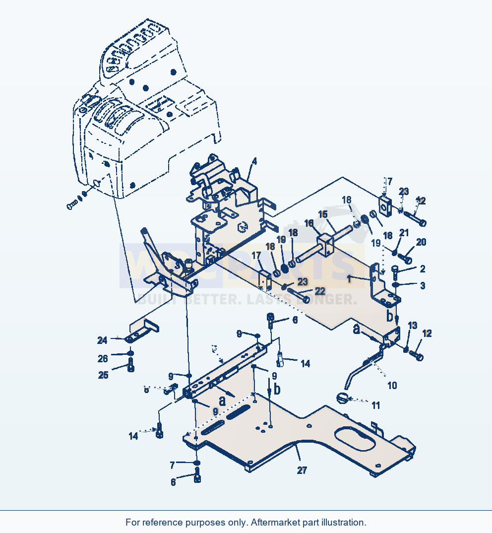 Komatsu WA500-7 Loader Control Console Slider parts diagram