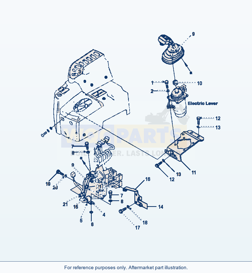 Komatsu WA500-7 Loader Control Multi-Function Mono Lever parts diagram