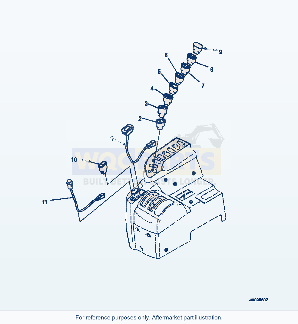 Komatsu WA500-7 Loader Control Switches - Standard Controls parts diagram