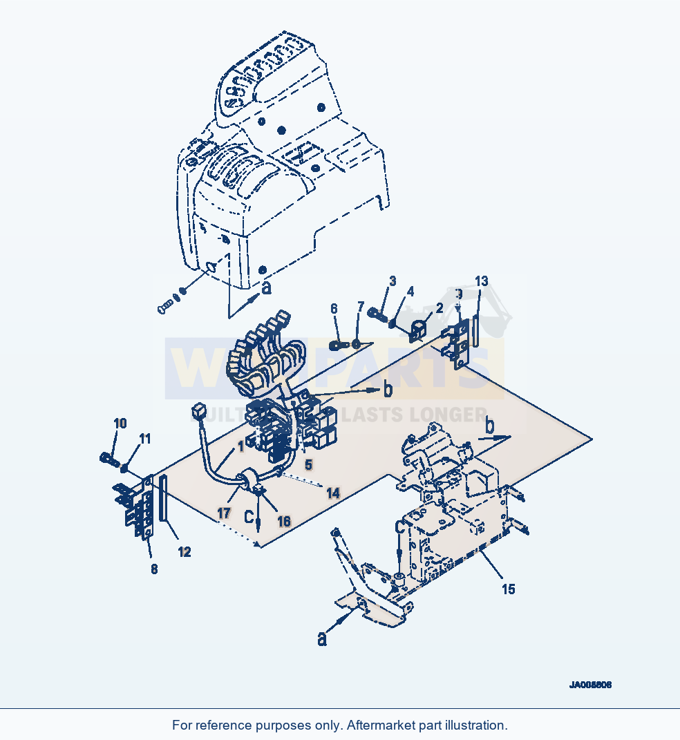 Komatsu WA500-7 Loader Control Wiring Harness parts diagram