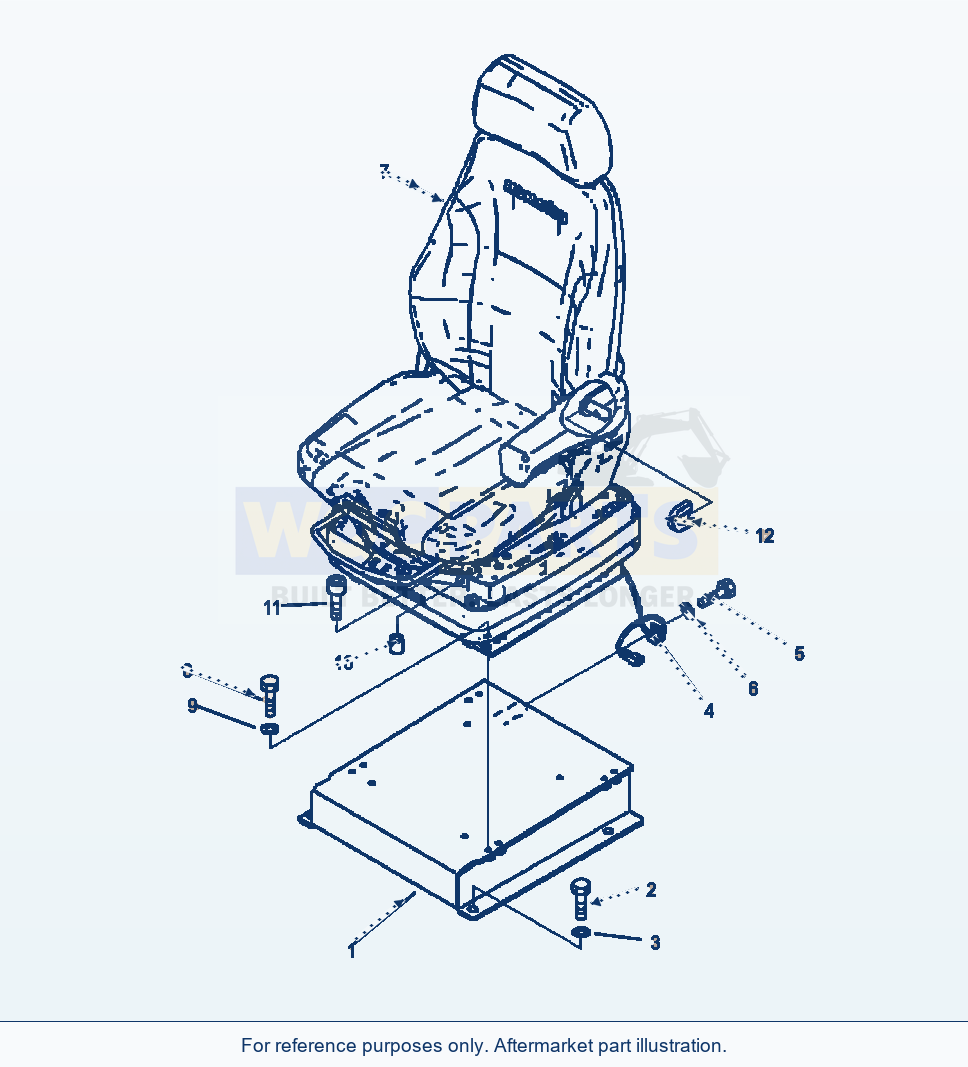 Komatsu WA500-7 Operator Seat parts diagram