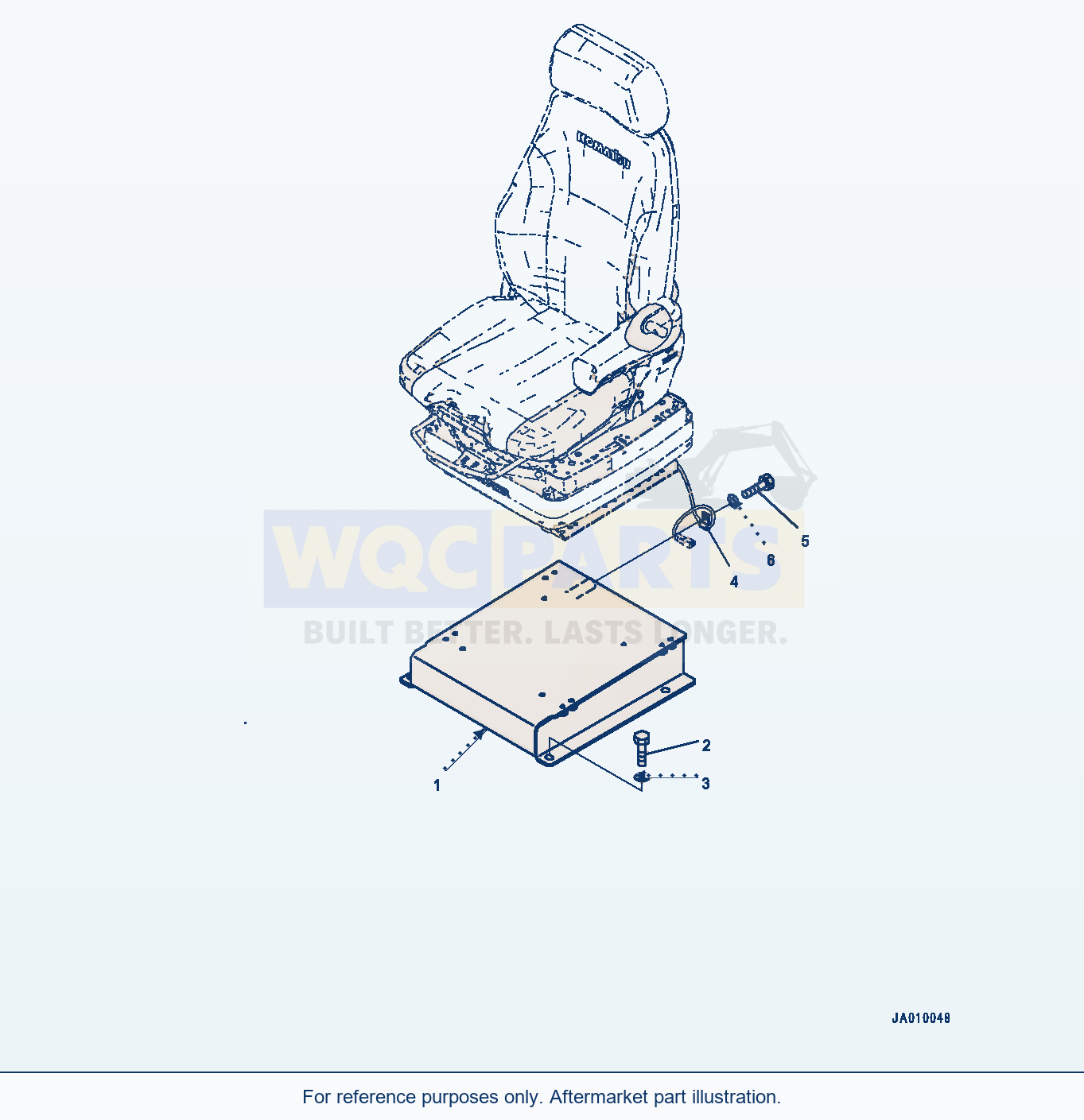 Komatsu WA500-7 Operators Seat, Bracket Serial 10001-UP parts diagram
