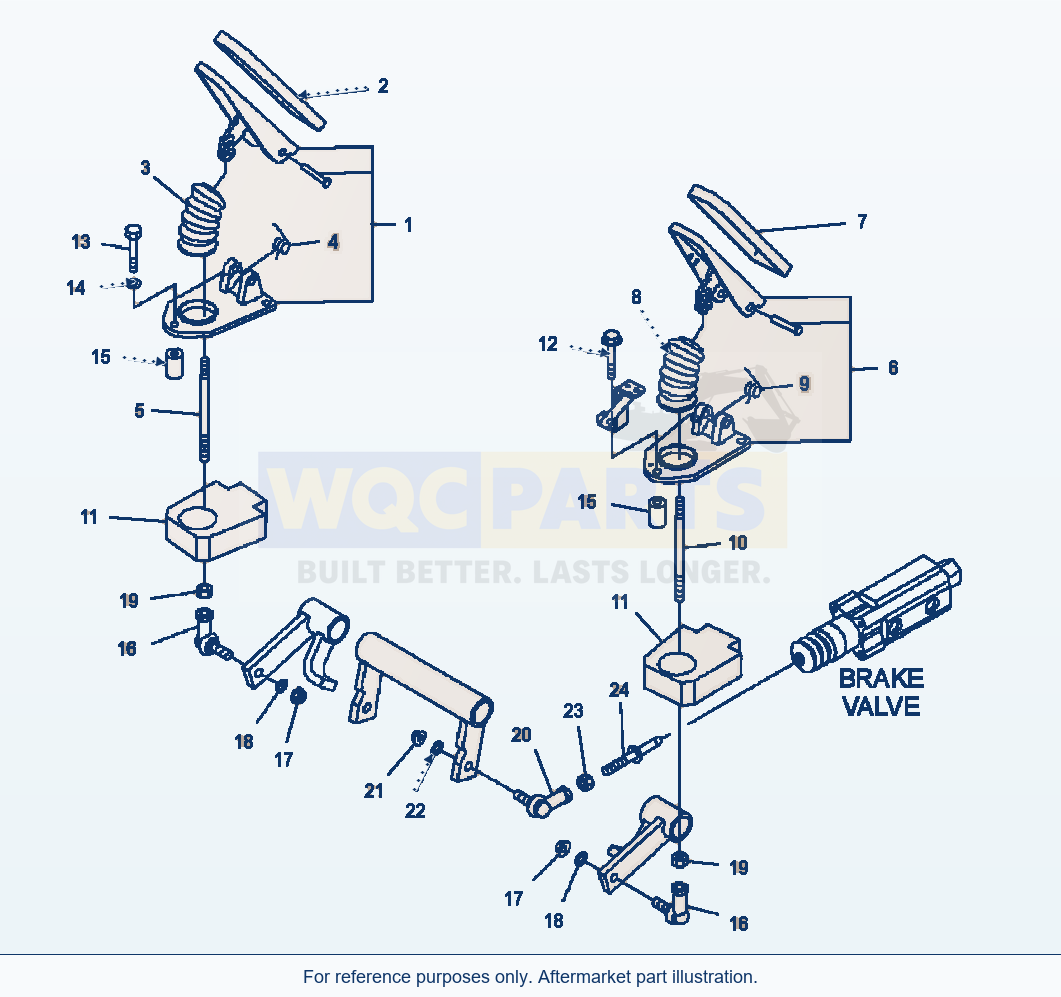 Komatsu WA500-7 Rops Cab Brake Pedal parts diagram