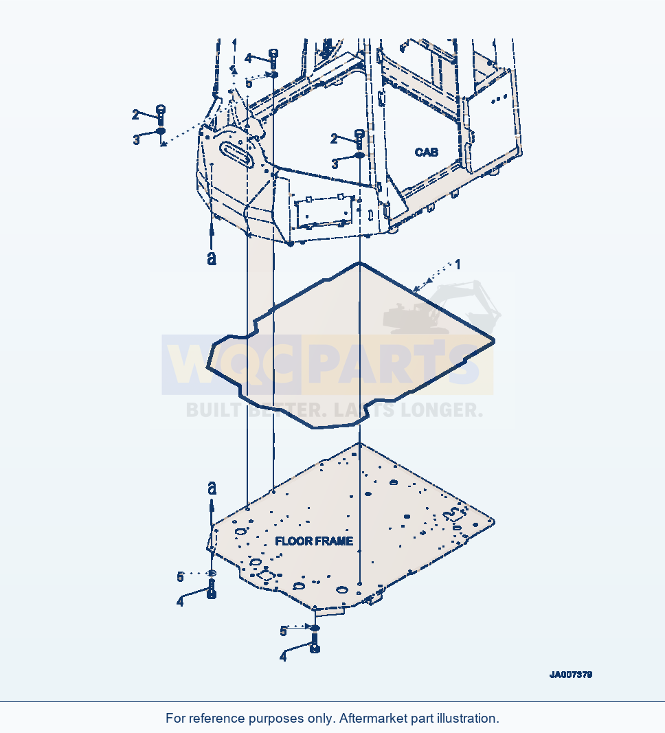 Komatsu WA500-7 Rops Cab Cab Mounting Hardware parts diagram