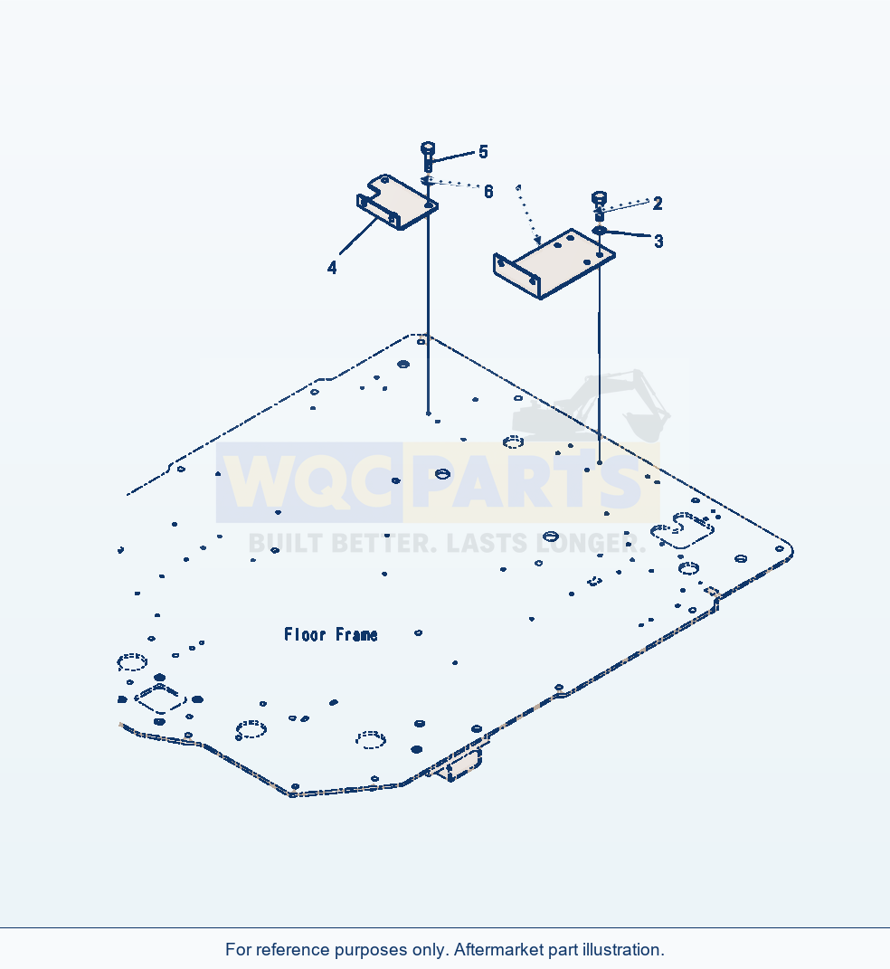 Komatsu WA500-7 Rops Cab Rear Console Mounting Brackets parts diagram