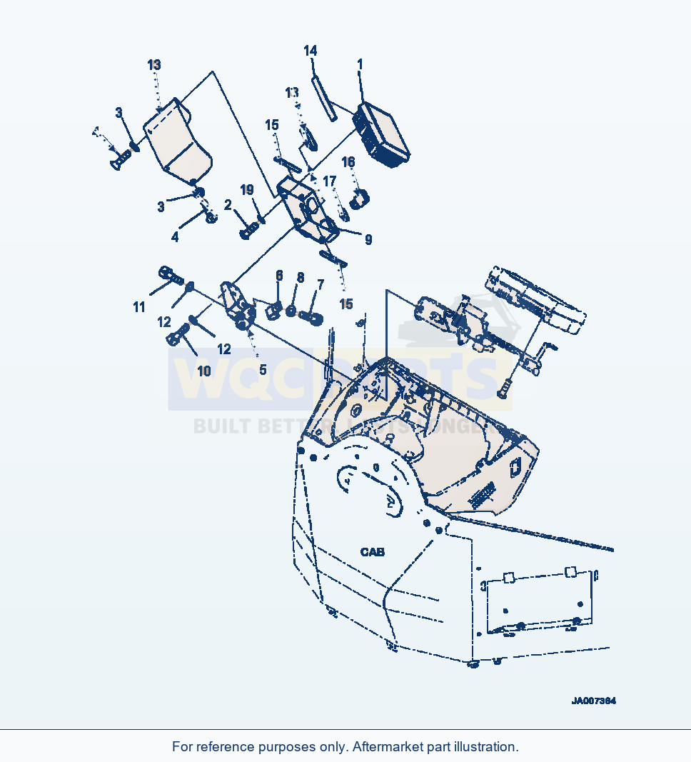 Komatsu WA500-7 Rops Cab Rear View Monitor parts diagram