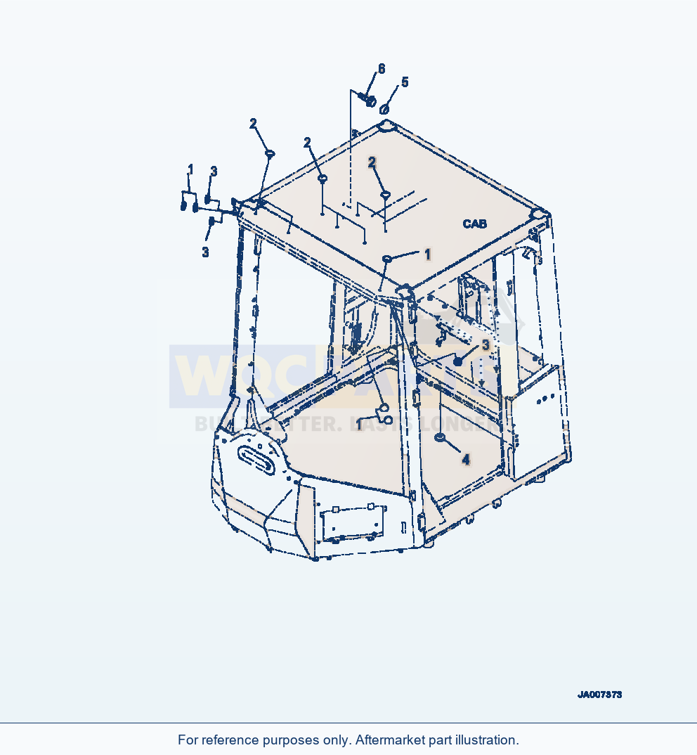Komatsu WA500-7 Rops Cab Roof Caps parts diagram