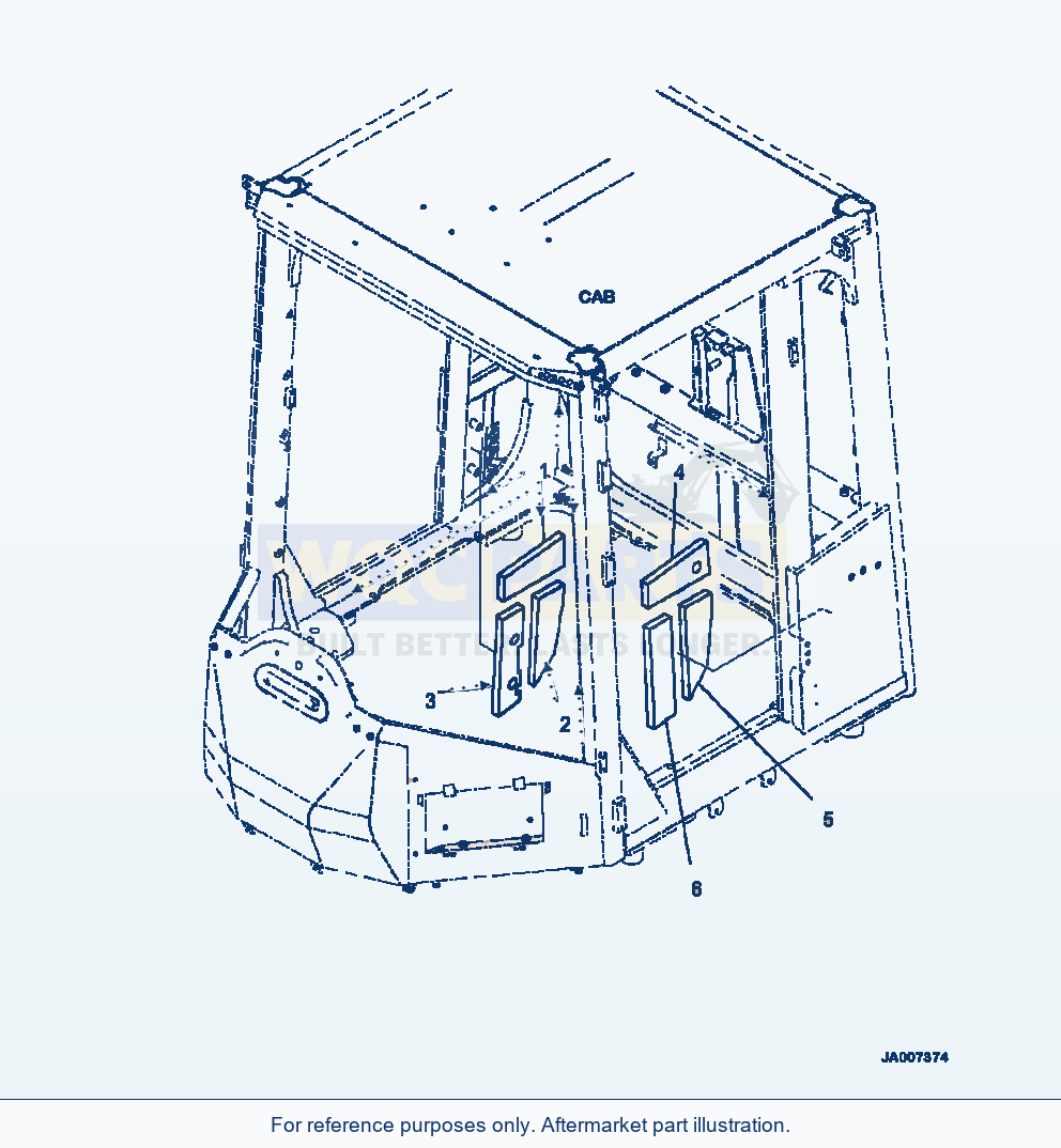 Komatsu WA500-7 Rops Cab Side Sheet parts diagram