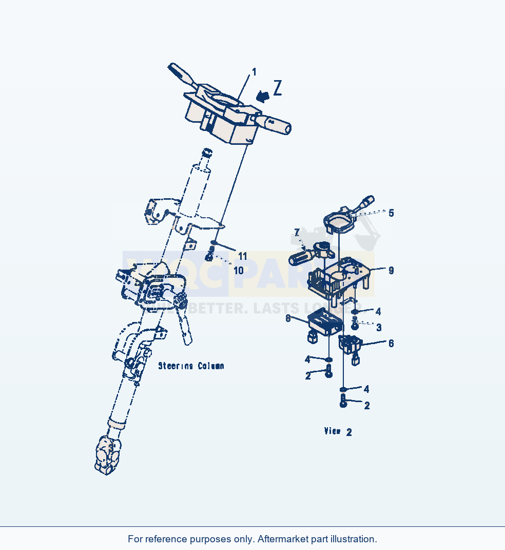 Komatsu WA500-7 Rops Cab Transmission Control parts diagram