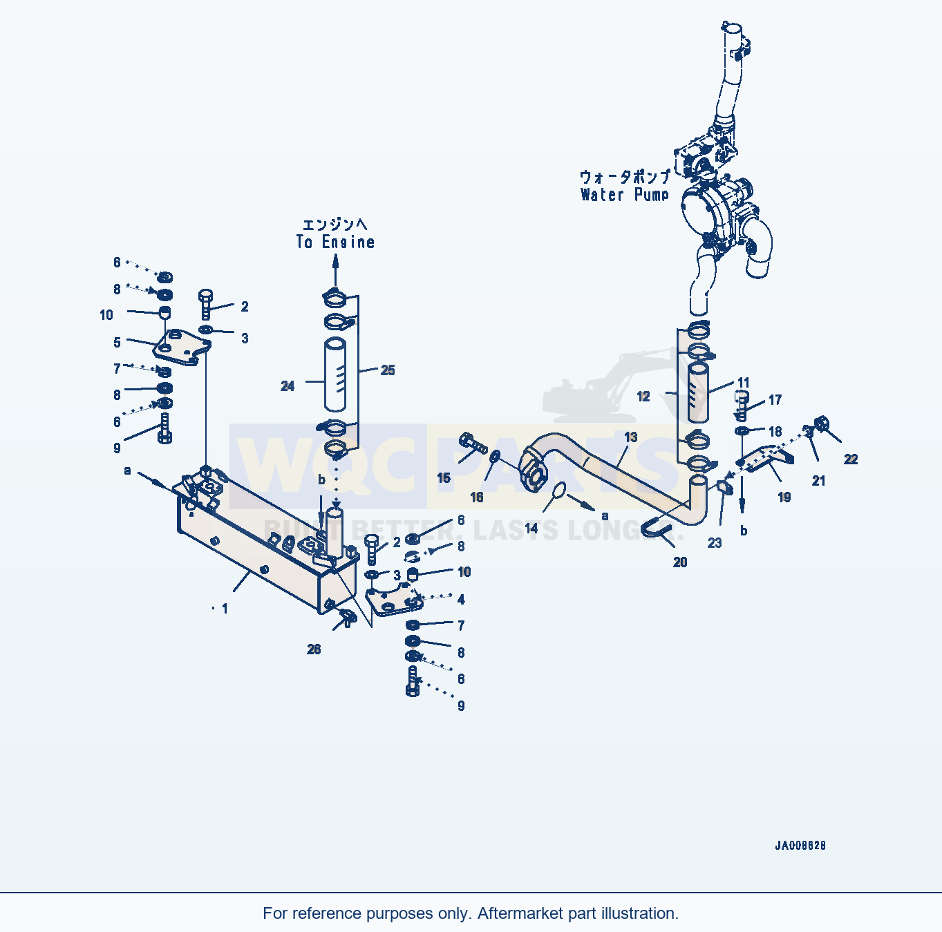Komatsu WA500-7 Radiator, Oil Cooler Serial H62051-UP parts diagram