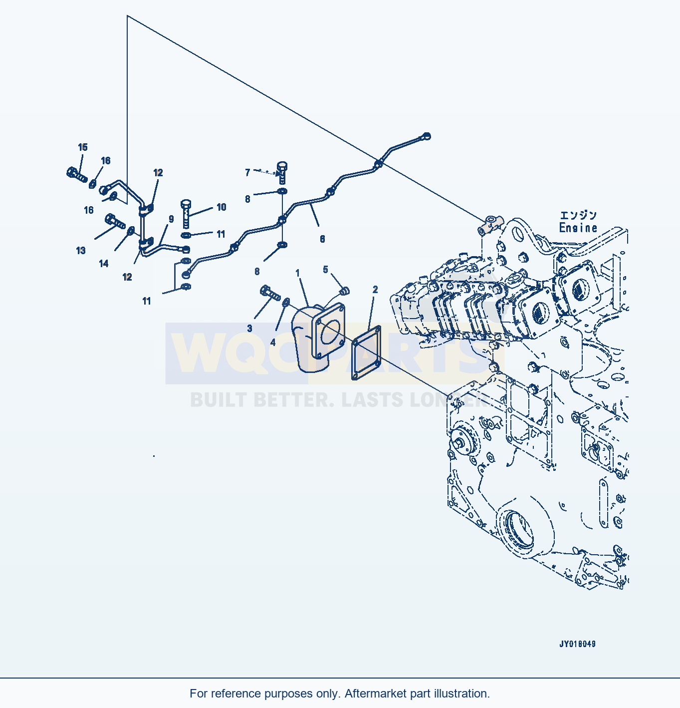 Komatsu WA500-7 Water Pump, Air Vent Serial H62051-UP parts diagram