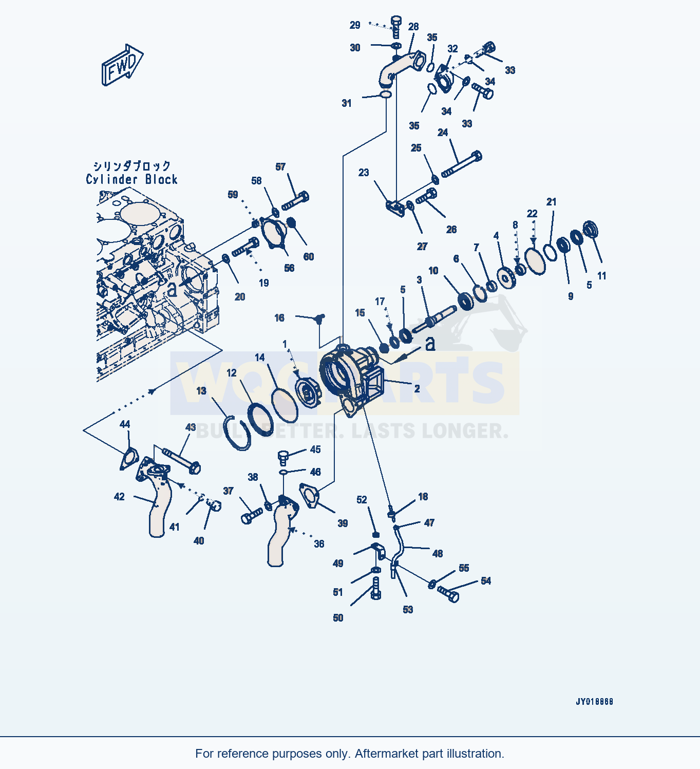 Komatsu WA500-7 Water Pump, Inner Parts (#730113-) parts diagram