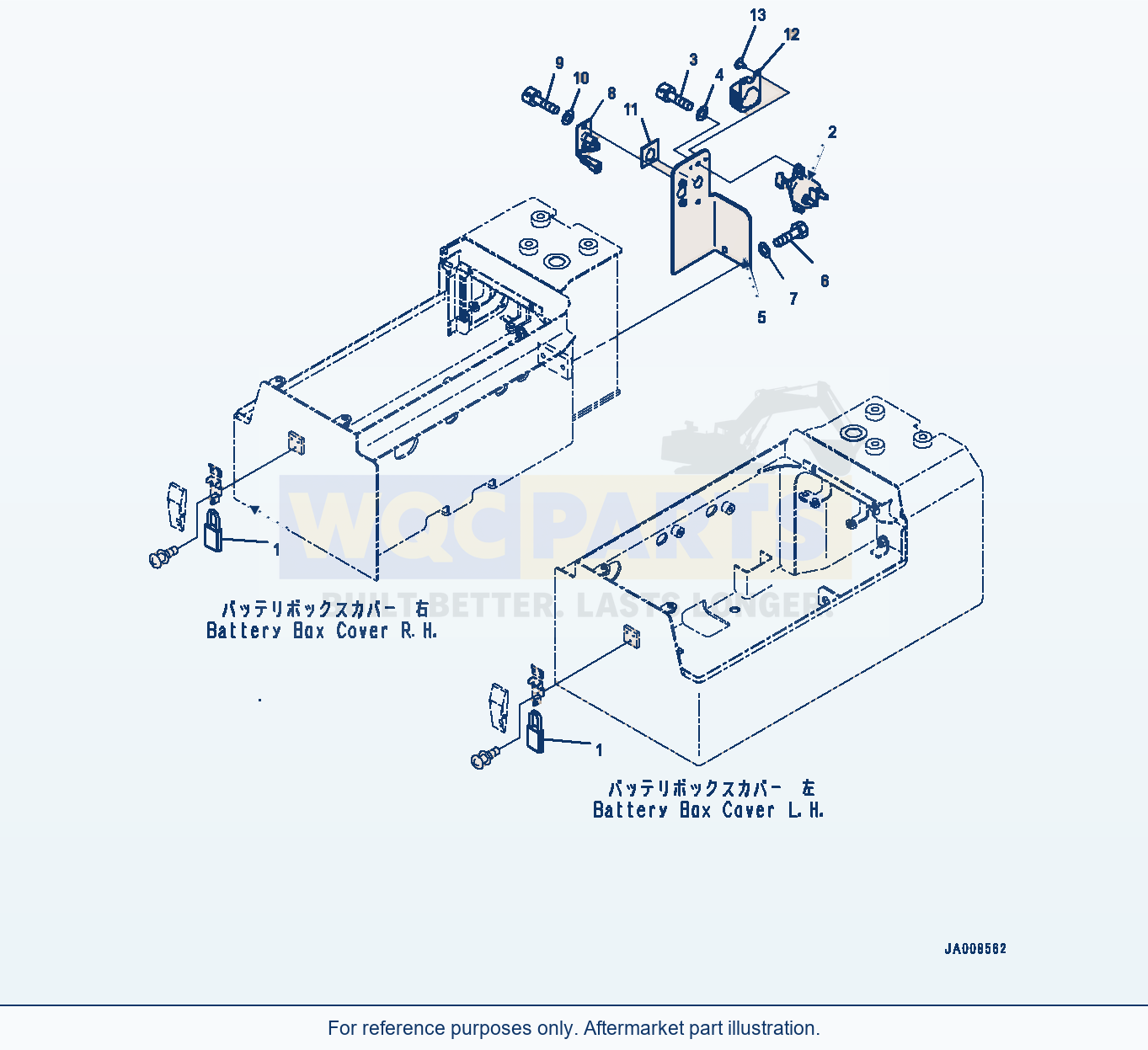 Komatsu WA500-7 Battery Box, Disconnect Switch Serial 10001-UP parts diagram