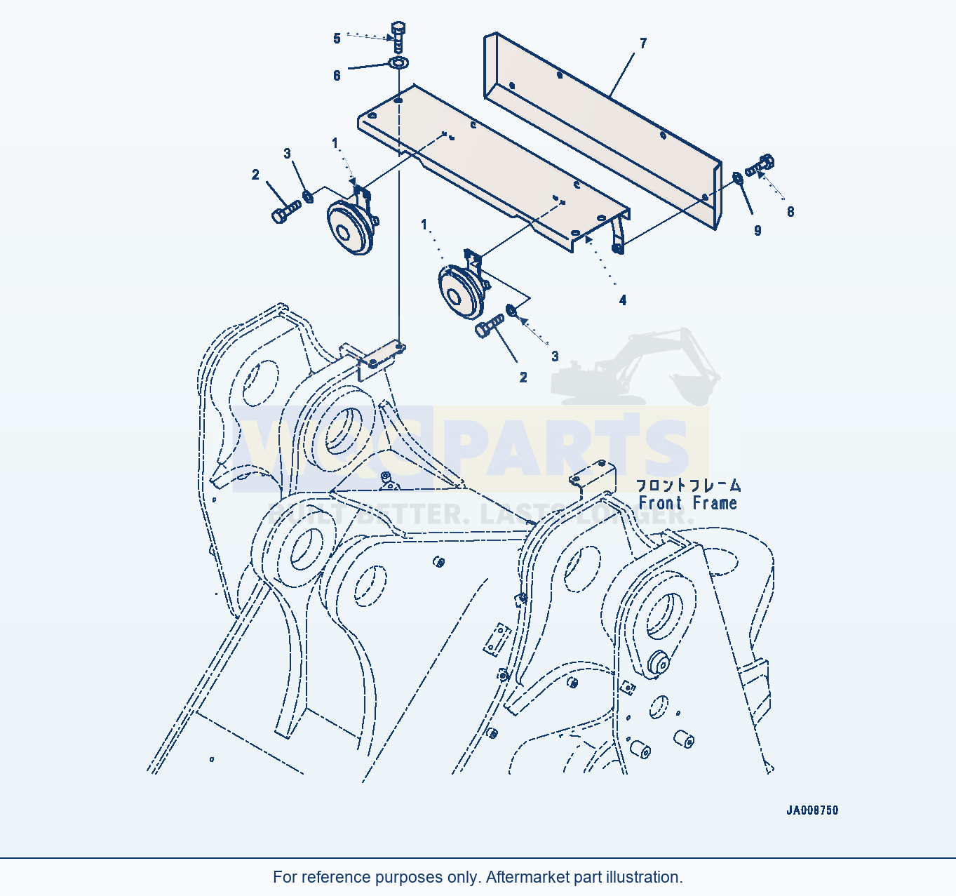 Komatsu WA500-7 Horn (#10001-) parts diagram