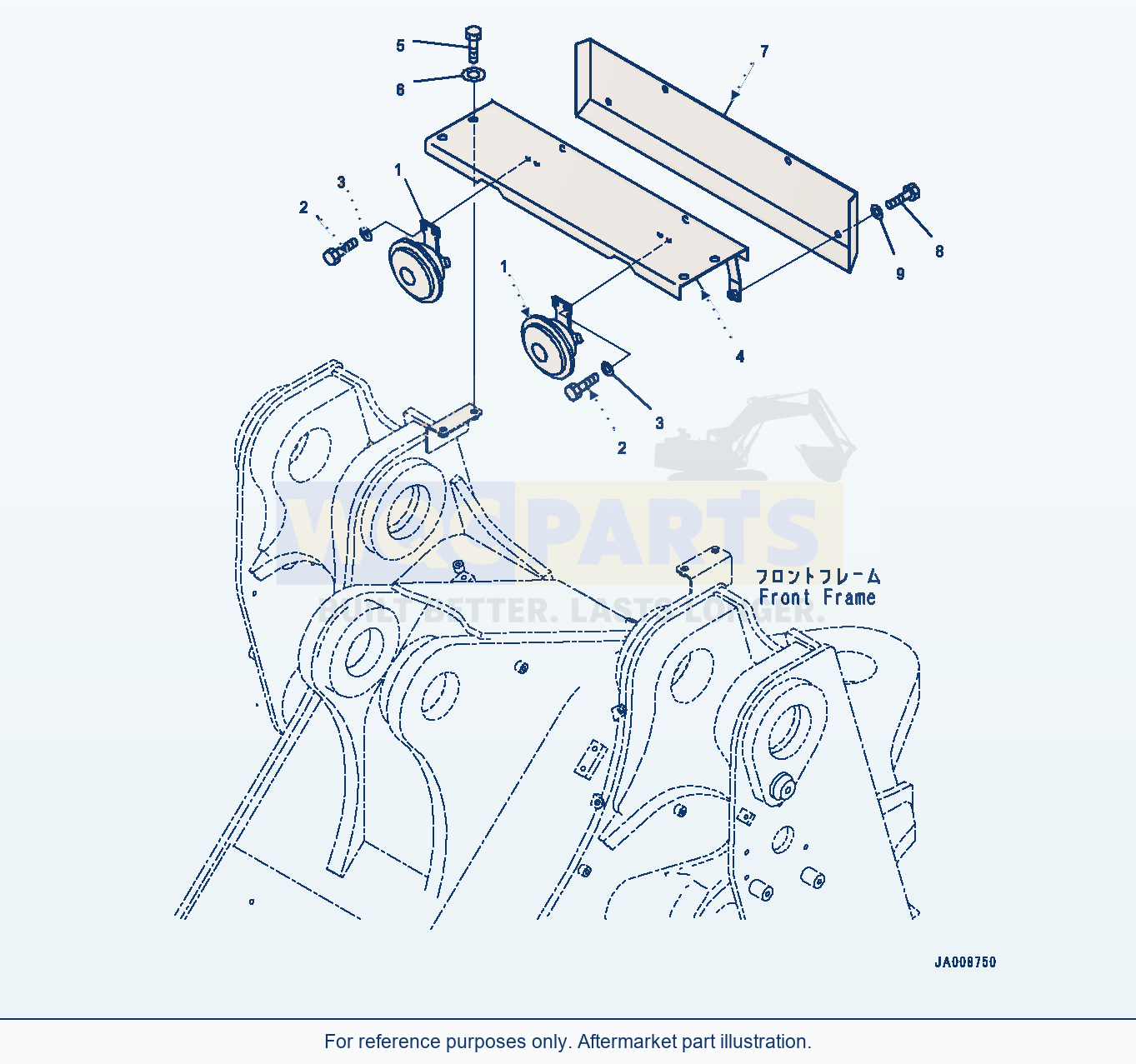 Komatsu WA500-7 Horn Serial H62051-UP parts diagram