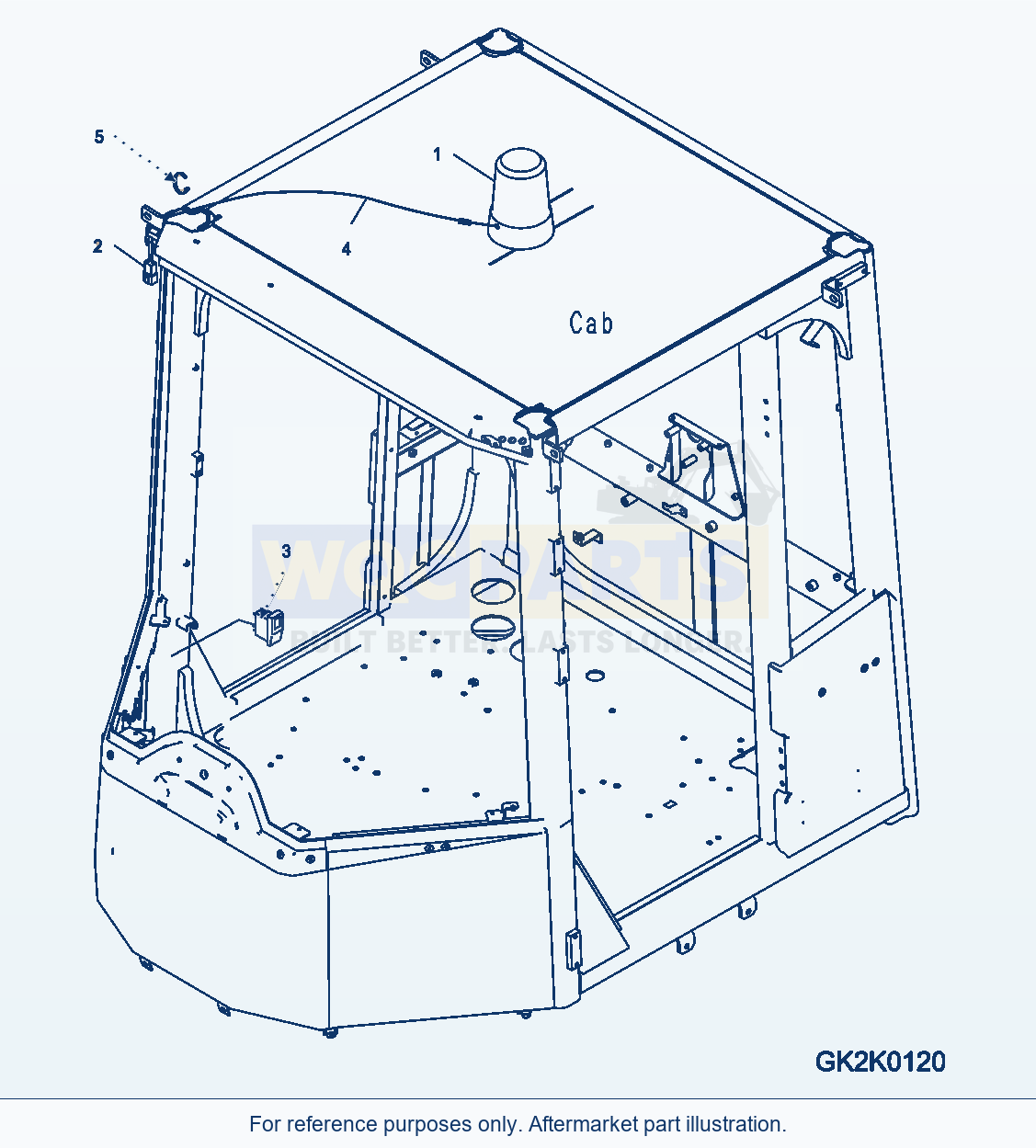 Komatsu WA500-7 Rotating Warning Lamp, Cab parts diagram