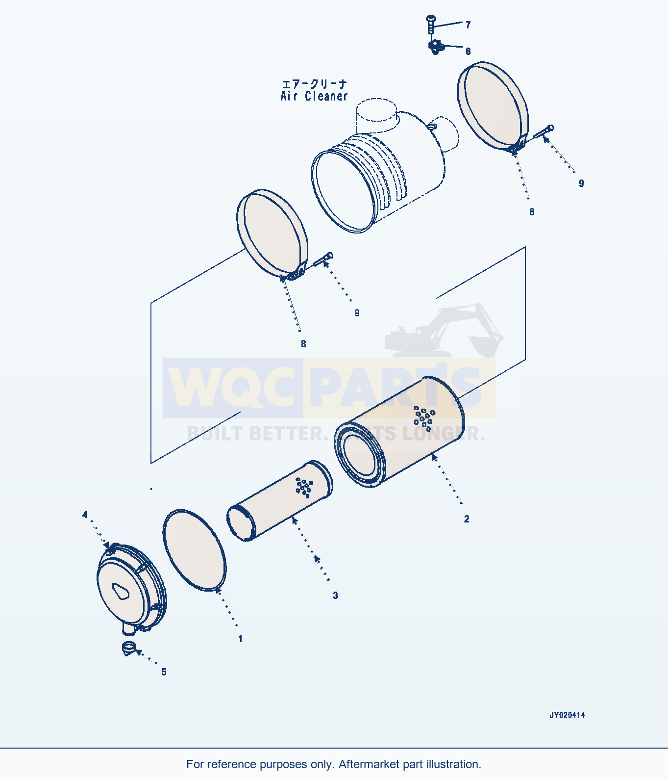 Komatsu WA500-7 Air Cleaner, Inner Parts (#730016-) parts diagram