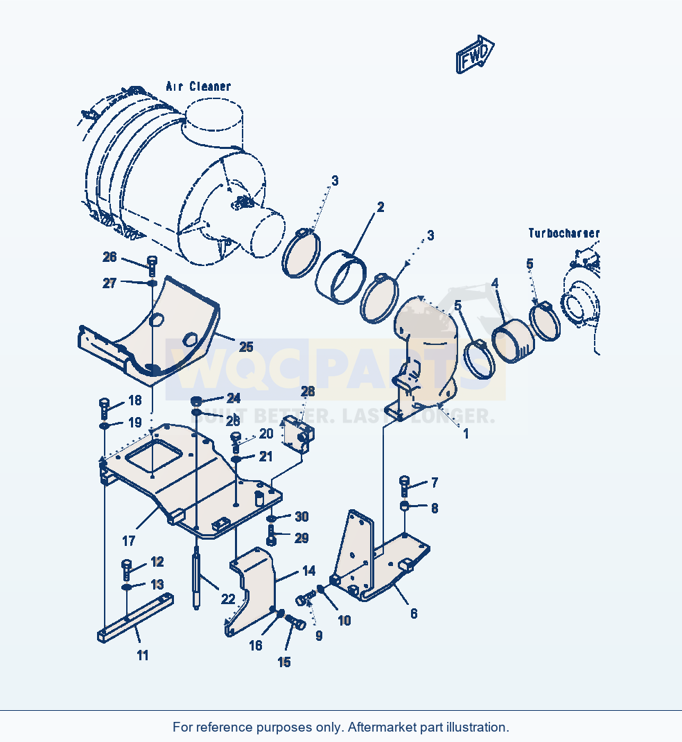 Komatsu WA500-7 Air Cleaner Mounting parts diagram