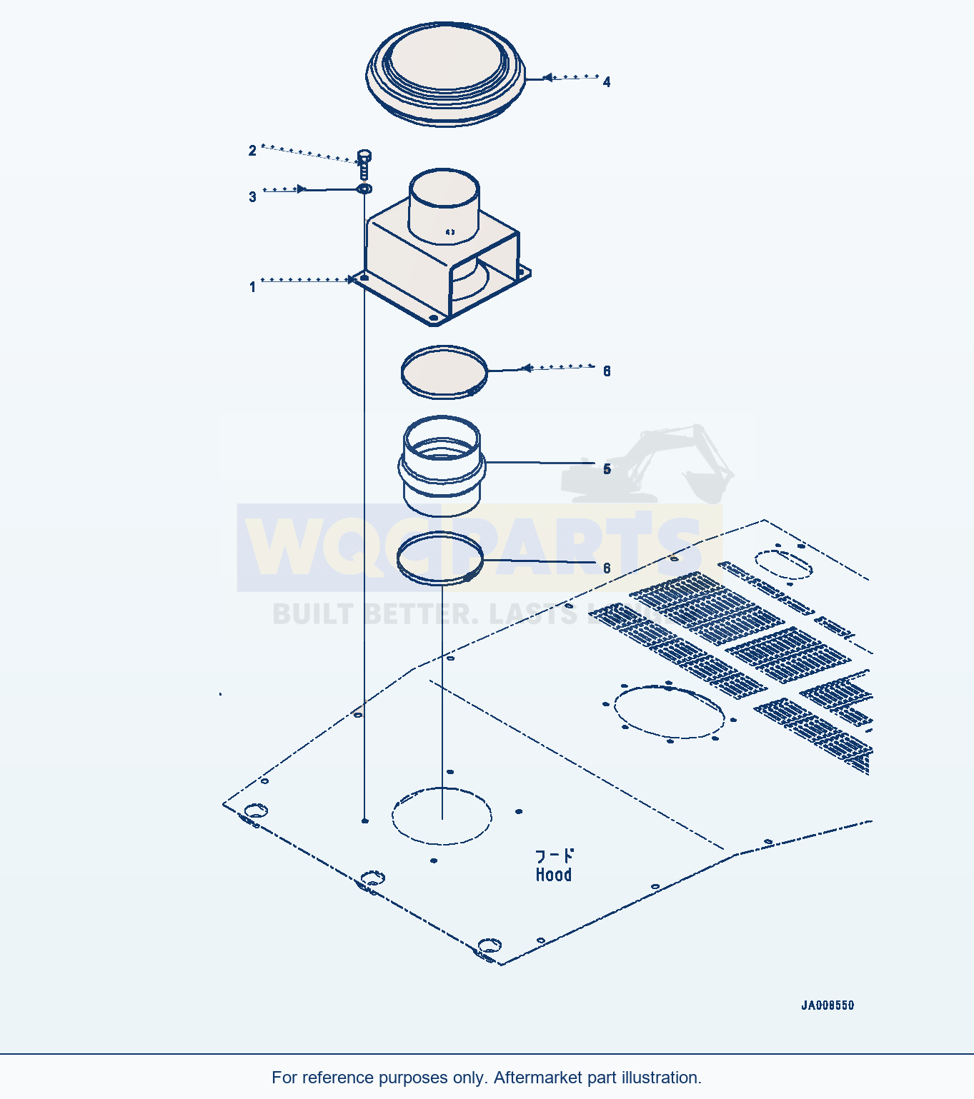 Komatsu WA500-7 Air Intake Extension, Cap (#10001-) parts diagram