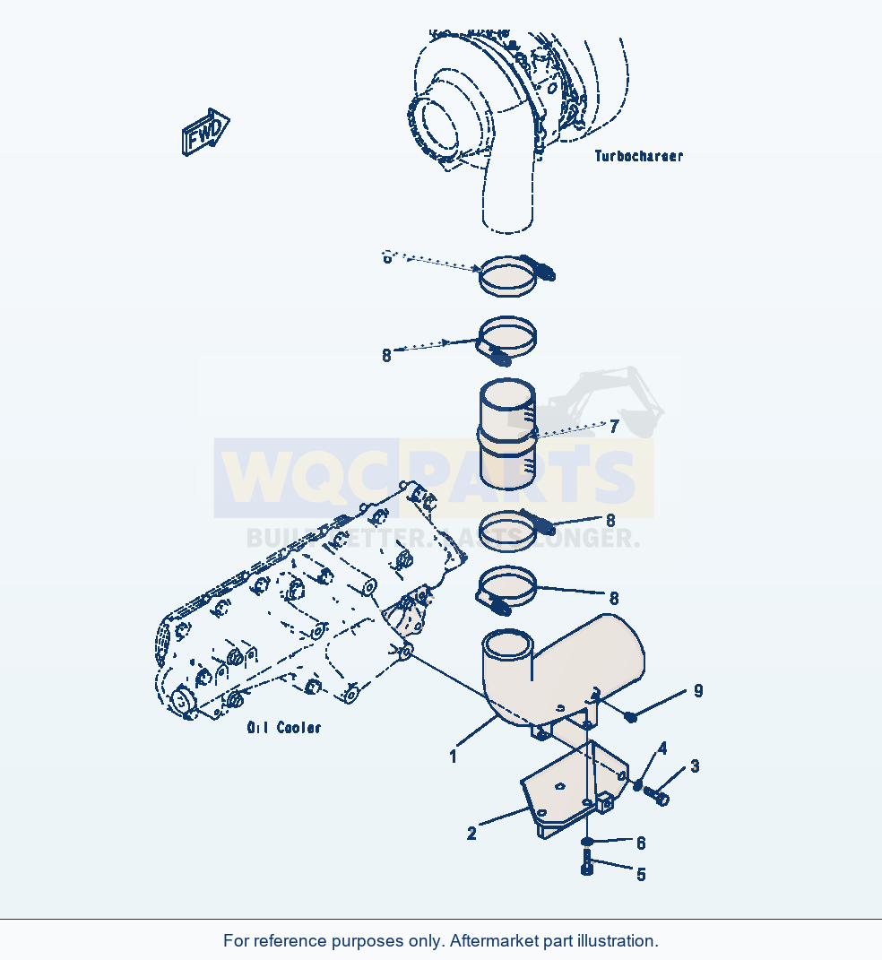 Komatsu WA500-7 Air Transfer Connection parts diagram