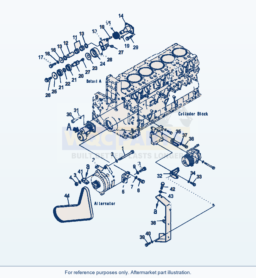 Komatsu WA500-7 Alternator Drive Pulley parts diagram