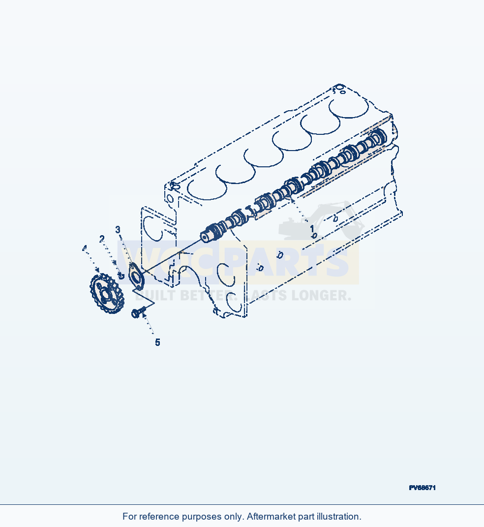 Komatsu WA500-7 Camshaft Serial A94001-UP parts diagram