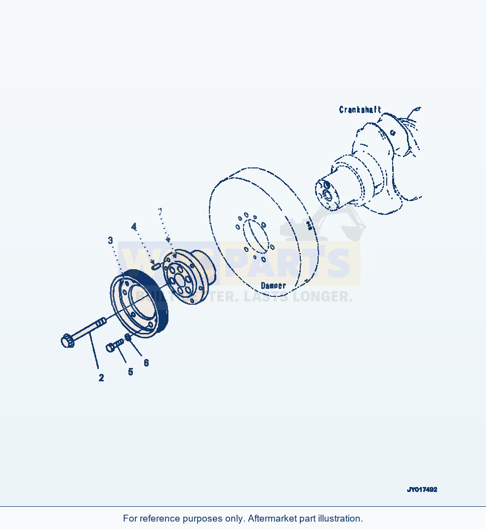 Komatsu WA500-7 Crankshaft Pulley parts diagram