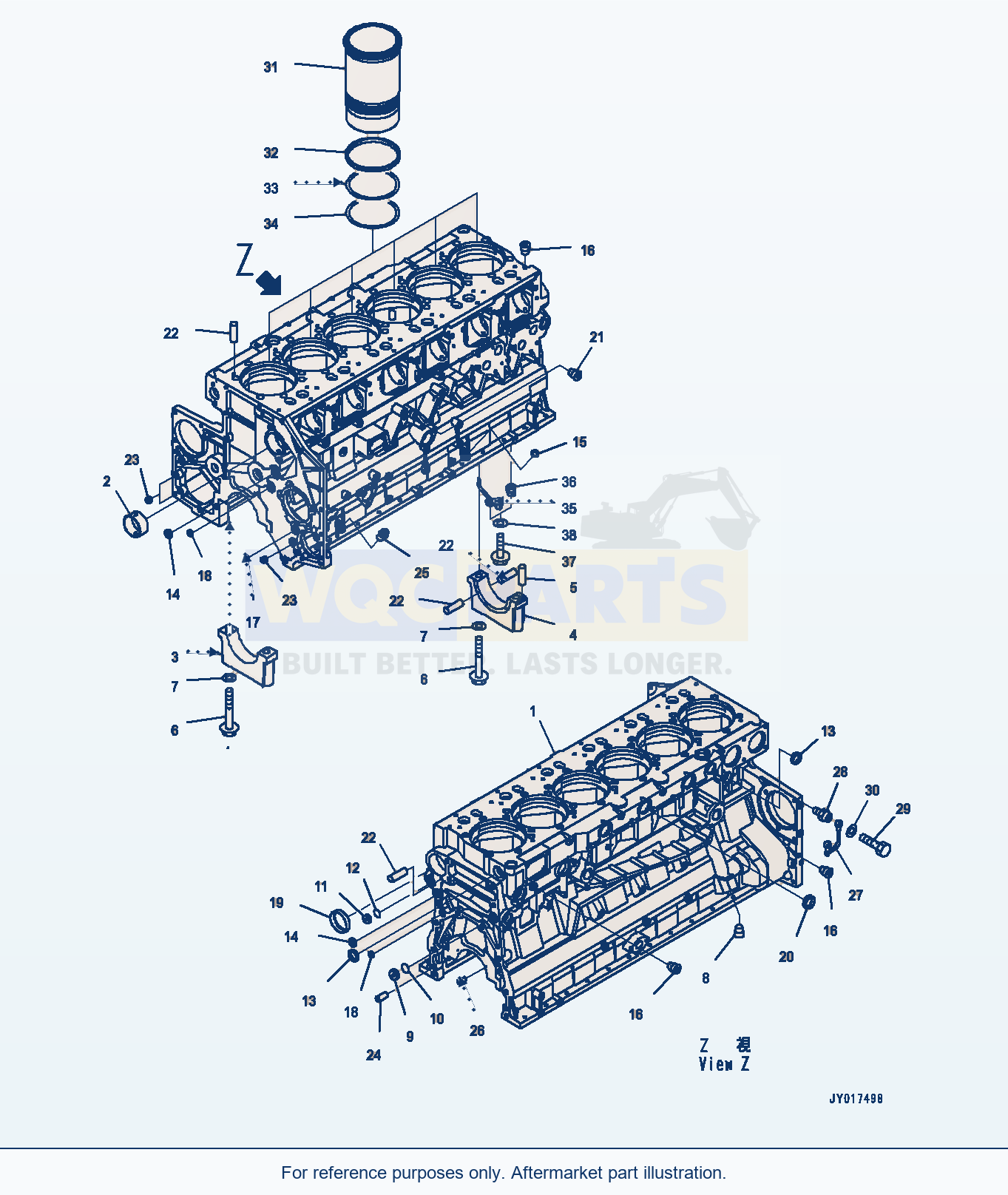 Komatsu WA500-7 Cylinder Block (#730016-) parts diagram