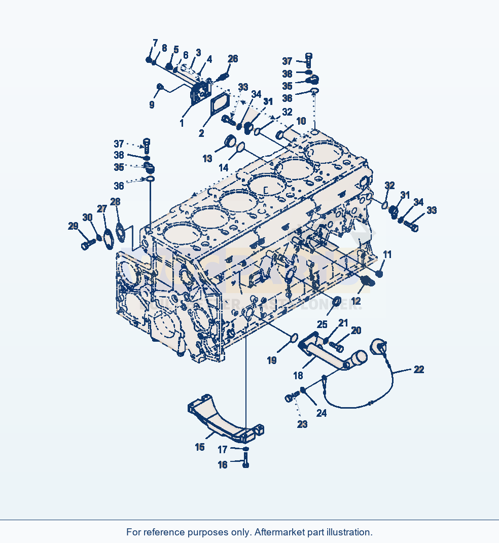 Komatsu WA500-7 Cylinder Block Acessory parts diagram