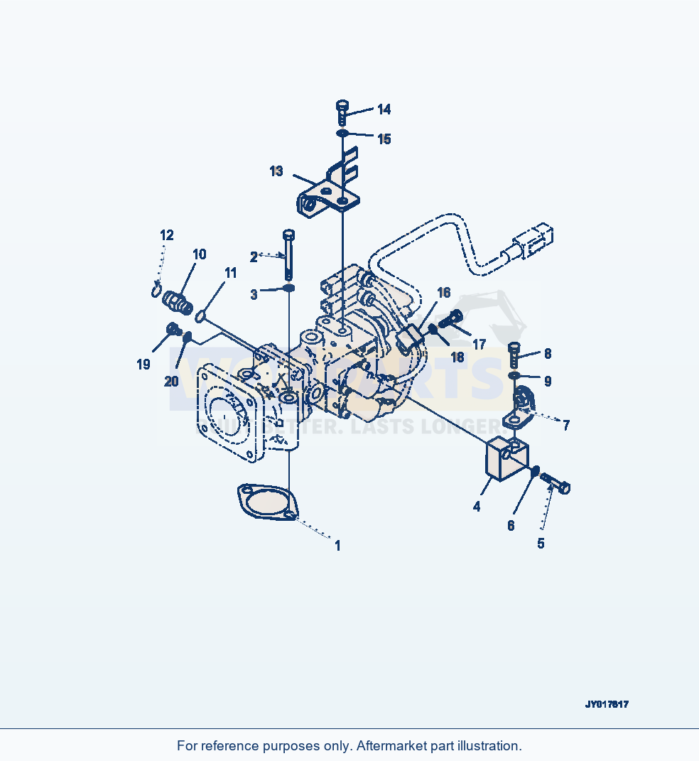 Komatsu WA500-7 Exhaust Gas Recirculation (Egr) Valve Mounting parts diagram