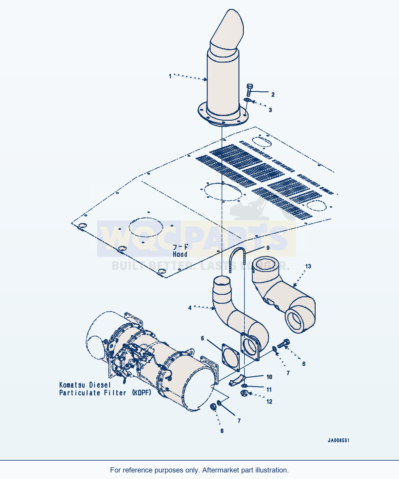 Komatsu WA500-7 Exhaust Pipe (#10001-) parts diagram