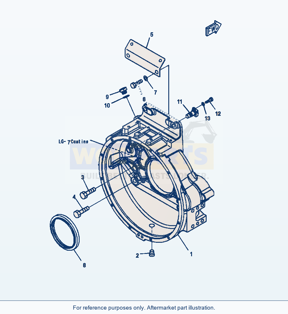 Komatsu WA500-7 Flywheel Housing Serial A94001-UP parts diagram