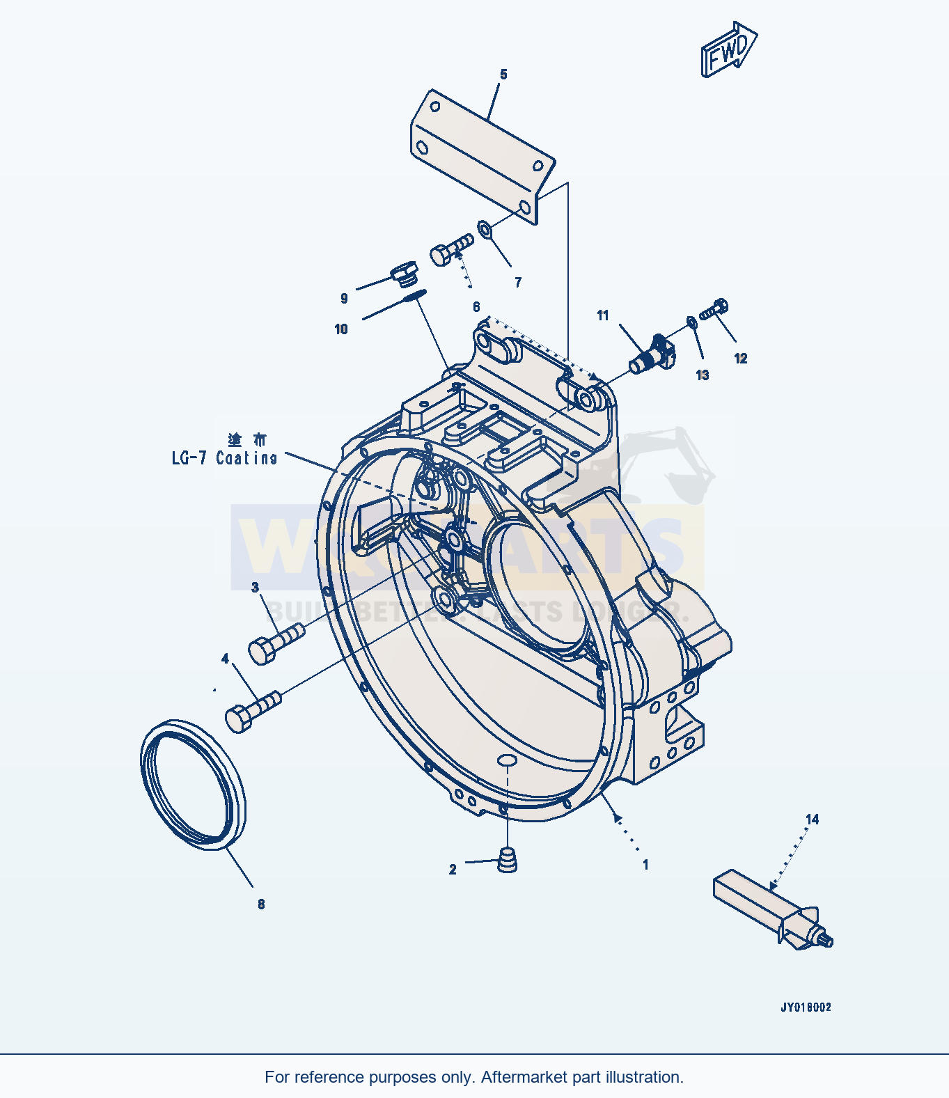 Komatsu WA500-7 Flywheel Housing Serial H62051-UP parts diagram